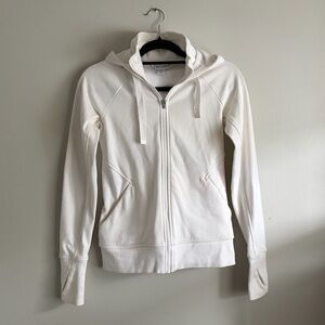Athleta Cream Hooded Zip-Up Jacket